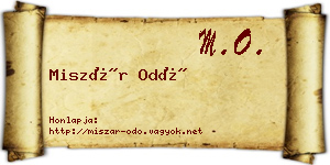 Miszár Odó névjegykártya